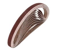 sourcing map Correas de lijado de 13 mm x 457 mm, 20 unidades, grano 100, lijadora de banda de óxido de aluminio, para afilador de cuchillos, carpintería, pulido de metales