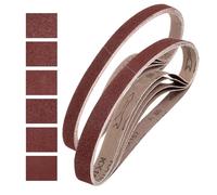 sourcing map Correas de lijado de 25 mm x 762 mm, 18 unidades de grano 60/80/120/150/240/400, de óxido de aluminio, lijadora abrasiva para carpintería, pulido de metal, afilador de cuchillos