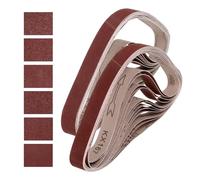 sourcing map Correas de lijado de 25 mm x 762 mm, 24 unidades de grano 60/80/120/150/240/400, de óxido de aluminio, lijadora abrasiva para carpintería, pulido de metal, afilador de cuchillos