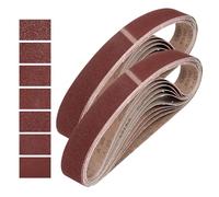 sourcing map Correas de lijado de 38 mm x 762 mm, 21 unidades de grano 40/60/80/120/150/240/400 grano abrasivo de óxido de aluminio para carpintería, pulido de metal, afilador de cuchillos