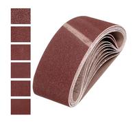 sourcing map Correas de lijado de 76 mm x 533 mm, 18 unidades de grano 40/80/120/180/240/400, de óxido de aluminio, lijadora de lijadora para carpintería, pulido de metal, afilador de cuchillos