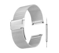 sourcing map Correas de reloj de malla para hombre, correa de reloj de malla de metal con herramientas, 10mm, Acero inoxidable 304, -