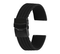sourcing map Correas de reloj de silicona de liberación rápida suave con hebilla a presión para hombres y mujeres, 24mm, Silicona, No es una piedra preciosa
