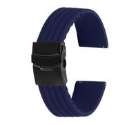 sourcing map Correas de reloj de silicona de liberación rápida suave con hebilla a presión para hombres y mujeres, 22mm, Silicona, No es una piedra preciosa