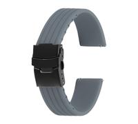 sourcing map Correas de reloj de silicona de liberación rápida suave con hebilla a presión para hombres y mujeres, 22mm, Silicona, No es una piedra preciosa