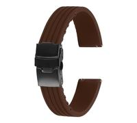 sourcing map Correas de reloj de silicona de liberación rápida suave con hebilla a presión para hombres y mujeres, 18mm, Silicona, No es una piedra preciosa