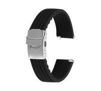 sourcing map Correas de reloj de silicona de liberación rápida suave con hebilla a presión para hombres y mujeres, 22mm, Silicona, No es una piedra preciosa