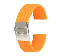 sourcing map Correas de reloj de silicona de liberación rápida suave con hebilla a presión para hombres y mujeres, 20mm, Silicona, No es una piedra preciosa