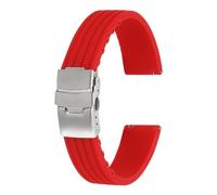 sourcing map Correas de reloj de silicona de liberación rápida suave con hebilla a presión para hombres y mujeres, 18mm, Silicona, No es una piedra preciosa