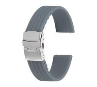 sourcing map Correas de reloj de silicona de liberación rápida suave con hebilla a presión para hombres y mujeres, 22mm, Silicona, No es una piedra preciosa