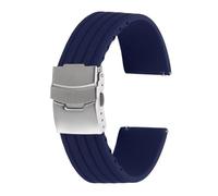 sourcing map Correas de reloj de silicona de liberación rápida suave con hebilla a presión para hombres y mujeres, 20mm, Silicona, No es una piedra preciosa