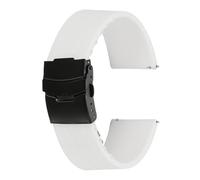 sourcing map Correas de reloj de silicona de liberación rápida suave con hebilla a presión para hombres y mujeres, 20mm, Silicona, No es una piedra preciosa