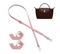 sourcing map Correas de repuesto para bolso, correa de cuero ajustable de 0.5 pulgadas, kit de conversión de correa de hombro para mini bolsa, accesorios hechos a mano (rosa, hebilla plateada)