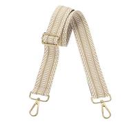 sourcing map Correas de repuesto para bolso cruzado, correa ancha para bolsa de hombro, correas de lona ajustables, Rayas beige, 1.5"