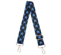 sourcing map Correas de repuesto para bolso cruzado, correa ancha para bolsa de hombro, correas de lona ajustables para bolso de mano, cartera, bolsos cruzados, Azul Negro, 130 x 3.8cm