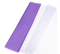 sourcing map Cortinas tipo telón de fondo de tela de tul de 19 pulgadas por 5.5 yardas para bricolaje, falda tutú, decoración de ducha, manualidades, suministros de fiesta de cumpleaños, color morado