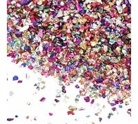 sourcing map Cristal triturado para arte de resina, 150 g, tamaño mediano, irregular, metálico, grueso, pequeñas piezas de purpurina de vidrio triturado roto para manualidades, relleno de jarrón