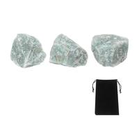 sourcing map Cristales ásperos, piedras preciosas reales crudas con bolsa de terciopelo para relleno de jarrón, decoración inferior de paisaje, One Size, Cristal, Fluorita