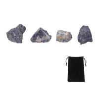 sourcing map Cristales ásperos, piedras preciosas reales crudas con bolsa de terciopelo para relleno de jarrón, decoración inferior de paisaje, One Size, Cristal, Fluorita