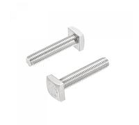 sourcing map Cuadrada Cabeza Perno, 2uds M6x30mm Completamente Roscado 304 Inoxidable Acero Grado C Cuadrado Máquina Tornillos