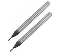 sourcing map Cuadrada Punta fres*, 1mm Punta Diámetro Sólido Carburo AlTiN Recubierto CNC 2 Flautas Espiral fres*do Cortador HRC45 con 4mm Vástago 50mm (2- pulgadas) Longitud, 2 Unidades
