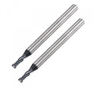 sourcing map Cuadrada Punta fres*, 2,5mm Punta Diámetro Sólido Carburo AlTiN Recubierto CNC 2 Flautas Espiral fres*do Cortador HRC45 con 4mm Vástago 50mm (2 -pulgadas) Longitud, 2 Unidades