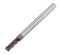 sourcing map Cuadrada Punta fres*, 3,5mm Punta Diámetro Sólido Carburo AlTiN Recubierto CNC Puntas broc*s 4 Flauta Espiral fres*do Cortador HRC55 con 4mm Vástago 50mm (2 -pulgadas) Longitud