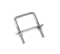 sourcing map Cuadrados U Pernos 1-5/8" (42 mm) Interior Ancho Carbono Acero M6 con Tuercas, Marco Placa, Redondas Arandelas 4 Conjunto