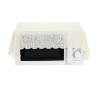sourcing map Cubierta antipolvo de encaje impreso, 23.6 x 23.6 pulgadas, diseño floral para microondas, mantel de mesita de noche para cocina, electrodomésticos, cafetera, tostador, horno, color beige