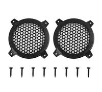 sourcing map Cubierta De Altavoz 4" Negro Malla De Plástico Protector De Parrilla De Subwoofer Woofer 2Pcs