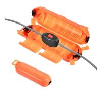 sourcing map Cubierta de cable de extensión para exterior, IP44, resistente al agua, caja de conexión eléctrica, protector de enchufe para toma de corriente, enchufe, luz navideña de Navidad, naranja