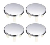 sourcing map Cubierta de desbordamiento para fregadero, 4 anillos de desbordamiento para fregadero, cubierta de drenaje para lavabo de baño, inserto de agujero en tapas redondas, plateado