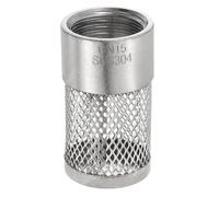 sourcing map Cubierta de filtro de acero inoxidable 304 de 1/2 pulgada, filtro de succión de entrada de manguera, conectado a tubería de agua de PVC DN15 de 1/2 pulgada para reducir la entrada sólida