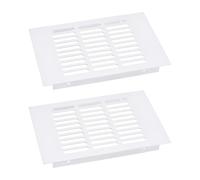 sourcing map Cubierta de ventilación de aire, 2 piezas de 200 x 150 mm, cubierta de ventilación de malla de aleación de aluminio, rejilla de ventilación rectangular para armario de zapatos (blanco)