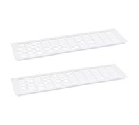 sourcing map Cubierta de ventilación de aire, 2 piezas de 600 x 150 mm, cubierta de ventilación de malla de aleación de aluminio, rejilla de ventilación rectangular para armario de zapatos (blanco)