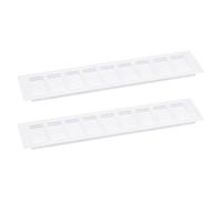 sourcing map Cubierta de ventilación de aire, 2 unidades, 400 x 100 mm, cubierta de ventilación de malla de aleación de aluminio, rejilla de ventilación rectangular para armario de zapatos (blanco)