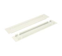 sourcing map Cubierta de ventilación de puerta de 12 x 2 pulgadas (largo x ancho), rejilla de ventilación de dos lados, resistente al óxido, para suelo, gabinete, baño, cocina, color blanco (aberturas