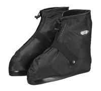 sourcing map Cubierta impermeable para zapatos, antideslizante, de PVC, zapatos de lluvia con hebilla de correa de cremallera para hombre y mujer, lluvioso al aire libre, Black, Large
