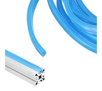 sourcing map Cubierta plana de perfil de extrusión de aluminio de 3 metros, 8 mm, serie 20, protección contra el polvo, tira de polvo para accesorio de impresora 3D, color azul