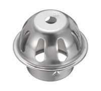 sourcing map Cubiertas de ventilación de malla de PVC de 2.13 pulgadas, filtro protector de canalón de acero inoxidable 304, colador cónico para ventilación de techo de horno, tapa de extremo de tubo