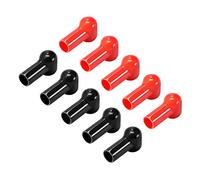 sourcing map Cubiertas Protectoras de Goma Aislantes para Terminales de Batería 1 Par Rojo Y Negro 12 mm x 16 mm, 5 pares