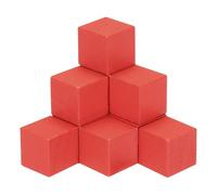 sourcing map Cubo de madera para manualidades, 50 unidades, 1 cm, cuadrado, rojo, bloques de madera maciza natural para proyectos de bricolaje, hacer rompecabezas, letras y sellos para decoración del