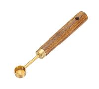 sourcing map Cuchara medidora, cuchara de café de acero inoxidable de 1,25 ml con mango de madera para café molido, té, azúcar, cocina, hornear, color dorado