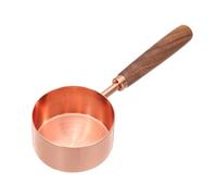 sourcing map Cuchara medidora, cuchara de café de acero inoxidable de 125 ml con mango de madera para café molido, té, azúcar, cocina, hornear, oro rosa