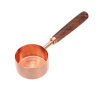 sourcing map Cuchara medidora, cuchara de café de acero inoxidable de 80 ml con mango de madera para café molido, té, azúcar, hornear, color oro rosa