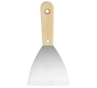 sourcing map Cuchillo de masilla de acero al carbono de 10 cm, mango de madera, raspador de masilla flexible para papel pintado, cinta de pared, raspado de pintura
