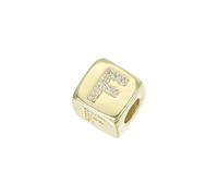 sourcing map Cuentas de cubo con letras de diamantes de imitación, 26 letras, dije cuadrado europeo A-Z, dije cuadrado europeo del alfabeto F inicial para colgante DIY, 9mm, Circonita cúbica
