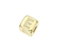 sourcing map Cuentas de cubo de letras de diamantes de imitación, 26 letras, dije cuadrado europeo A-Z, dije cuadrado europeo del alfabeto E inicial para colgante DIY, 9mm, Circonita cúbica