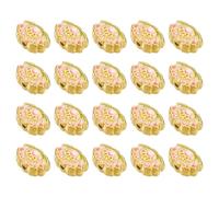 sourcing map Cuentas doradas de flor de loto, 20 cuentas esmaltadas estilo chino, flor de loto de la fortuna, surtido de cuentas para hacer joyas hechas a mano, pulseras, collares, accesorios, color