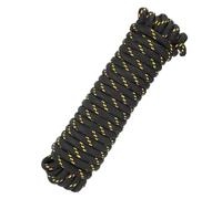 sourcing map Cuerda de polipropileno de 12 mm x 15 m, cuerda trenzada sólida multiusos para barco, cuerda marina para camping, asta de bandera, tendedero, al aire libre, naranja/negro